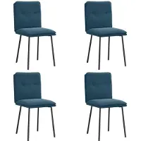 vidaXL Chaises de salle à manger 4 pcs. Bleu velours