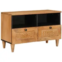 vidaXL Meuble TV, couleur marron clair, 70 x 33 x 46 cm, fabriqué en panneaux de particules