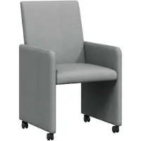 vidaXL Chaises de salle à manger à roulettes, lot de 2, gris clair, 57 x 66 x 94 cm, tissu