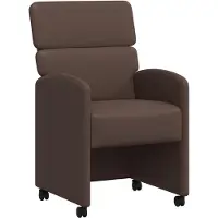 vidaXL - 2 chaises de salle à manger avec roulettes, revêtues en similicuir, couleur marron