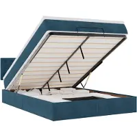 vidaXL Lit ottoman avec matelas bleu foncé 140x200 cm velours