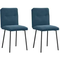 vidaXL Chaise de salle à manger 2 pcs. Bleu velours
