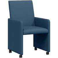 vidaXL Chaises de salle à manger à roulettes, lot de 2, bleu, 57 x 66 x 94 cm, tissu