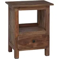 vidaXL Table de chevet Marron 30 x 30 x 47 cm Bois Recyclé Solide