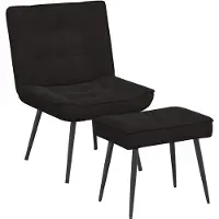 vidaXL Fauteuil relax avec pouf noir velours