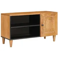vidaXL Meuble TV avec étagère, marron clair, 80 x 33 x 46 cm, aggloméré