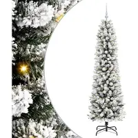 vidaXL Sapin de Noël artificiel avec 300 LED Vert et blanc 180 cm