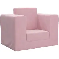 vidaXL Canapé-lit pour enfants Rose Peluche douce
