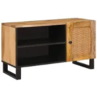 vidaXL Meuble TV marron, 80 x 33 x 46 cm, en bois massif de manguier