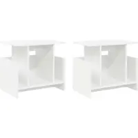 vidaXL : Support TV, 2 pièces, blanc, en bois composite