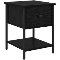 vidaXL Table de chevet Chêne noir 34 x 35,5 x 45 cm Bois d'ingénierie
