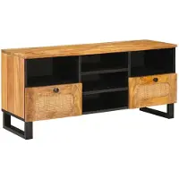 vidaXL Armoire TV avec étagère Marron 100 x 33 x 46 cm Bois massif Mango