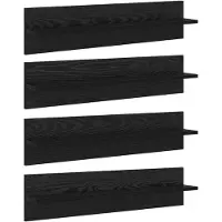 vidaXL Étagères Murales 4 pcs Chêne noir 80 x 11,5 x 18 cm