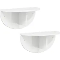 vidaXL Étagère Murale 2 pcs Blanc brillant 38 x 19 x 19 cm