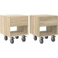 vidaXL Table de chevet 2 pcs Chêne Sonoma 40,5 x 40 x 48 cm