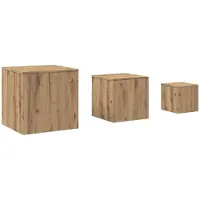 vidaXL Tables d'appoint 3 pcs chêne artisanal bois d'ingénierie