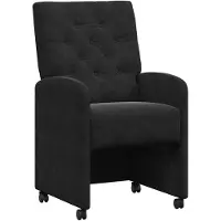 vidaXL Chaises de salle à manger à roulettes, lot de 2, noir, 58 x 67 x 97 cm, velours