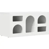 vidaXL Meuble TV ELST, 80 x 35 x 40 cm, blanc, panneaux de particules