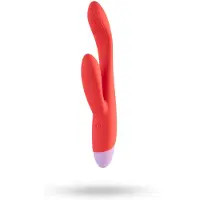 Dream Toys Dreamtoys - Vibromasseur point G avec stimulateur clitoris - silicone rouge