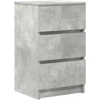 vidaXL Table de chevet avec 3 tiroirs gris béton 39x35x65 cm