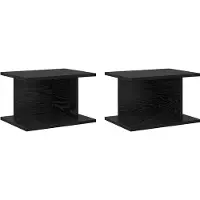 vidaXL Table de chevet 2 pcs Chêne noir 40 x 30 x 25 cm