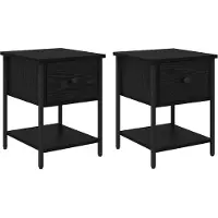 vidaXL Table de chevet avec tiroir 2 pcs Chêne noir 34 x 35,5 x 45 cm