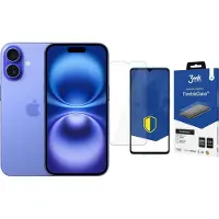 Apple Smartphone Apple iPhone 16 128GB Ultramarine (MYEC3) + FlexibleGlass (128 Go, Outremer), Téléphone portable, Bleu