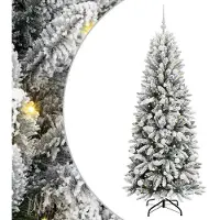 vidaXL Sapin de Noël artificiel avec 300 LED avec support Blanc 180 cm