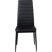 Venture Home Slim Chaise de salle à manger en similicuir PU, noir.
