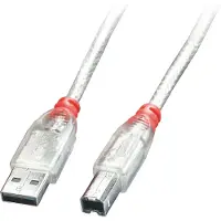Lindy Câble USB 2.0 type A/B transparent M/M 3m