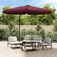 Prolenta Maison Exclusive - Parasol avec mât en acier, 300 cm, couleur bordeaux