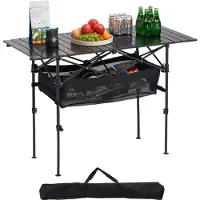 Vevor Table de Camping Pliante et Enroulable de 120x55 cm
