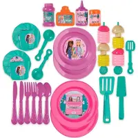Cefa Toys Toys Barbie Glamping-camping and Grill Valise Rosa Rosa One Size
