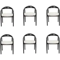 AEA Élégant inox 6x chaises salle à manger noir moderne chaise design métal