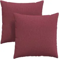 vidaXL Coussins de canapé 2 pcs Bordeaux 80 x 80 cm tissu