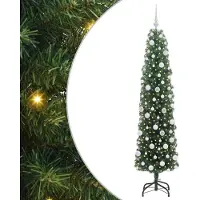 vidaXL Sapin de Noël artificiel Vert 180 cm PVC et acier et plastique