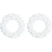 vidaXL Couronnes de Boules de Noël 2 pcs Blanc 33 x 33 x 7 cm