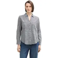 Tom Tailor With Slub Structure 1035247 Long Sleeve Blouse Gris 44 Femme