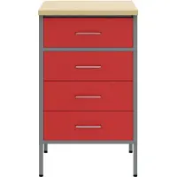 vidaXL Établi rouge et gris 50 x 55 x 85 cm Ingénieurs Bois et acier