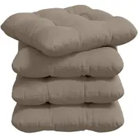 vidaXL Coussins de siège 4 pcs Taupe 40 x 40 cm Tissu en microfibre