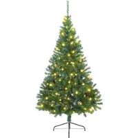 vidaXL Sapin de Noël artificiel pré-éclairé Vert 180 cm PVC