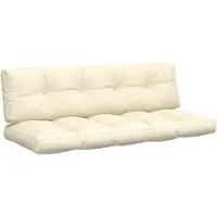vidaXL Coussins de palette lot de 2 crème tissu