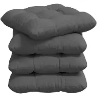 vidaXL Coussins de siège 4 pcs Gris foncé 40 x 40 x 12 cm tissu