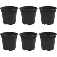 vidaXL Pot À Fleurs Rond 6 Pcs Noir Ø 15 X 12 Cm Plastique