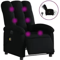 vidaXL Fauteuil de massage électrique noir tissu