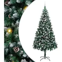 vidaXL Sapin de Noël artificiel Vert 240 cm PVC, Acier et Plastique