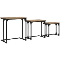 vidaXL Ensemble de 3 tables basses gigognes en bois d'ingénierie « Artisan »