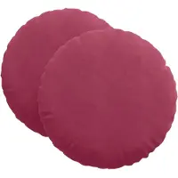 vidaXL Coussins de siège 2 pcs Bordeaux Ø80 x 29 cm Velours