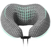 vidaXL Oreiller Avec Oreiller Réglable Gris 30 X 28 X 14 Cm Polyester