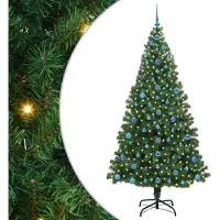 vidaXL Sapin de Noël artificiel Vert 210 cm PVC, Acier et Plastique